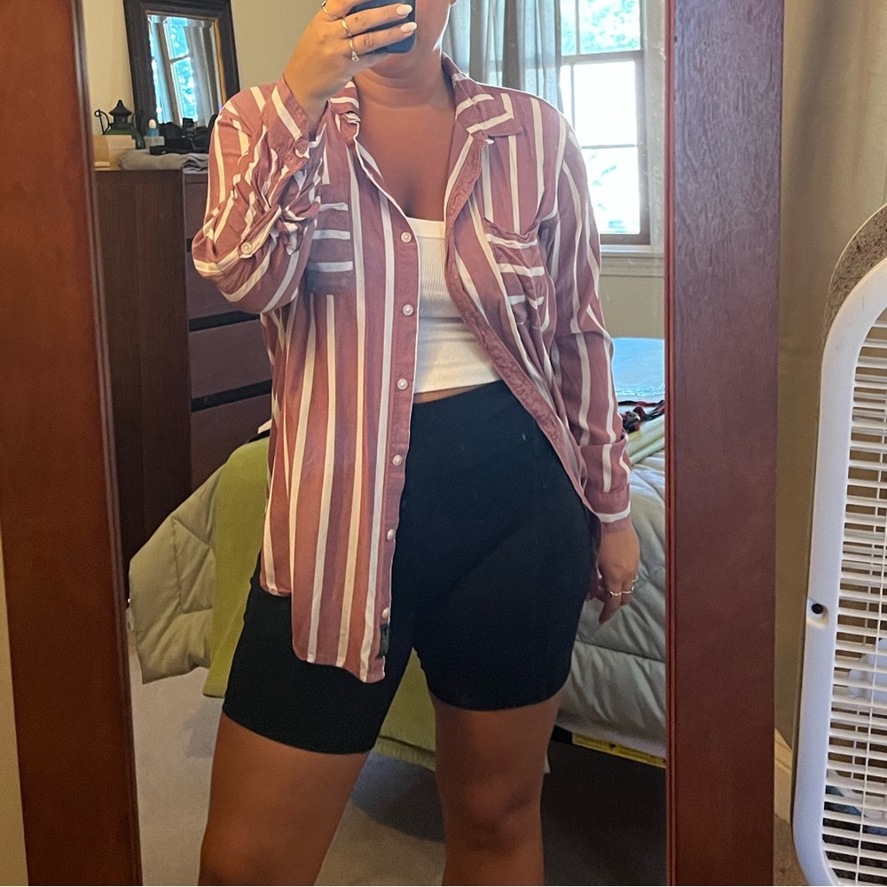 Stripped A&F Button Up